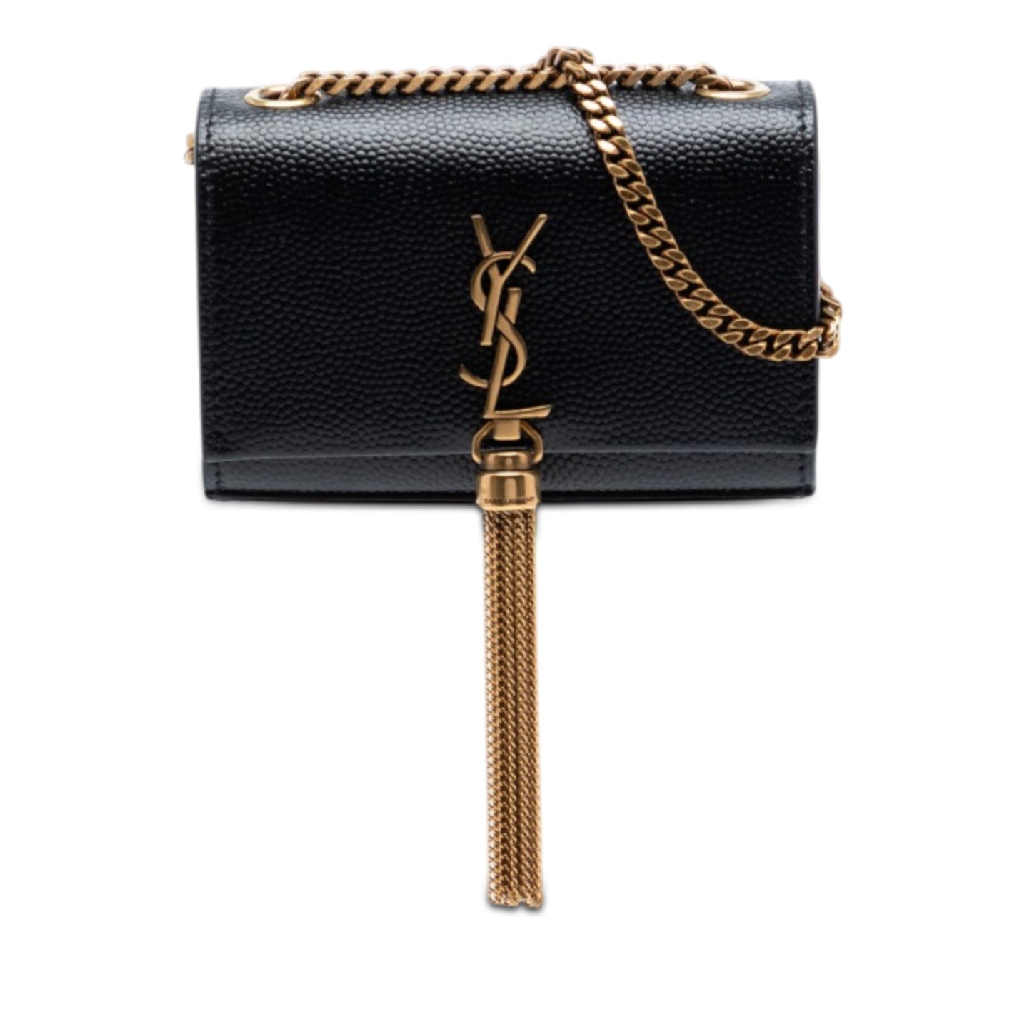 Saint Laurent Grain de Poudre Monogram Kate Tassel Airpods Bag