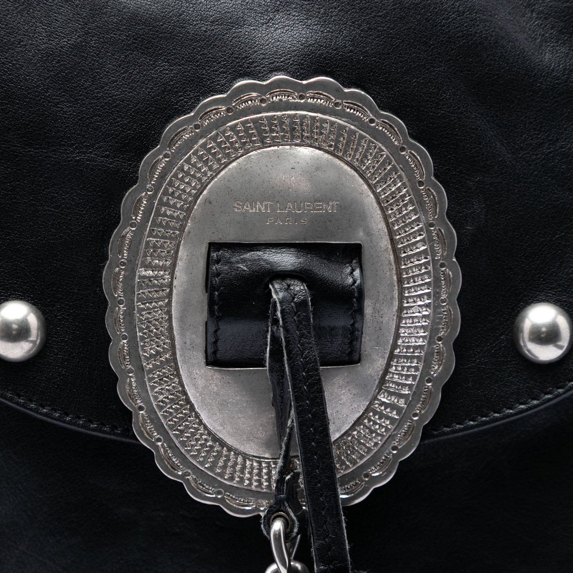 Saint Laurent Studded Leather Anita Fringed Crossbody