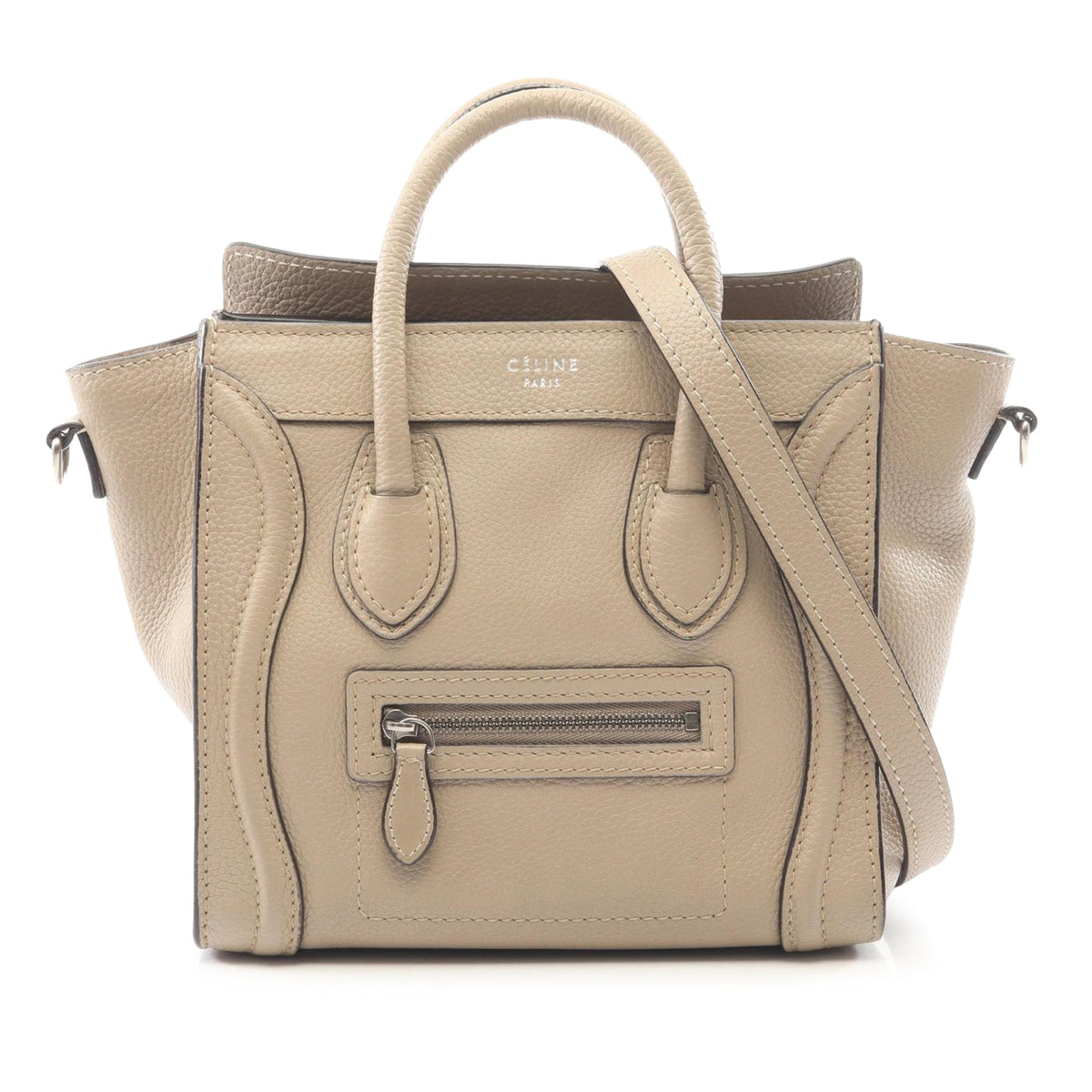 Celine Nano Leather Luggage Tote — Beige