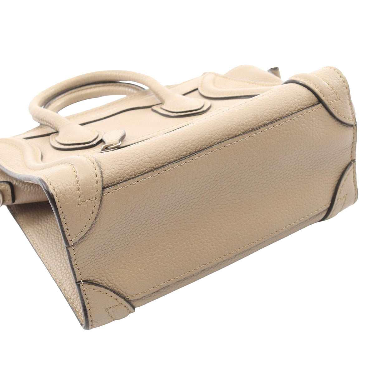 Celine Nano Leather Luggage Tote — Beige
