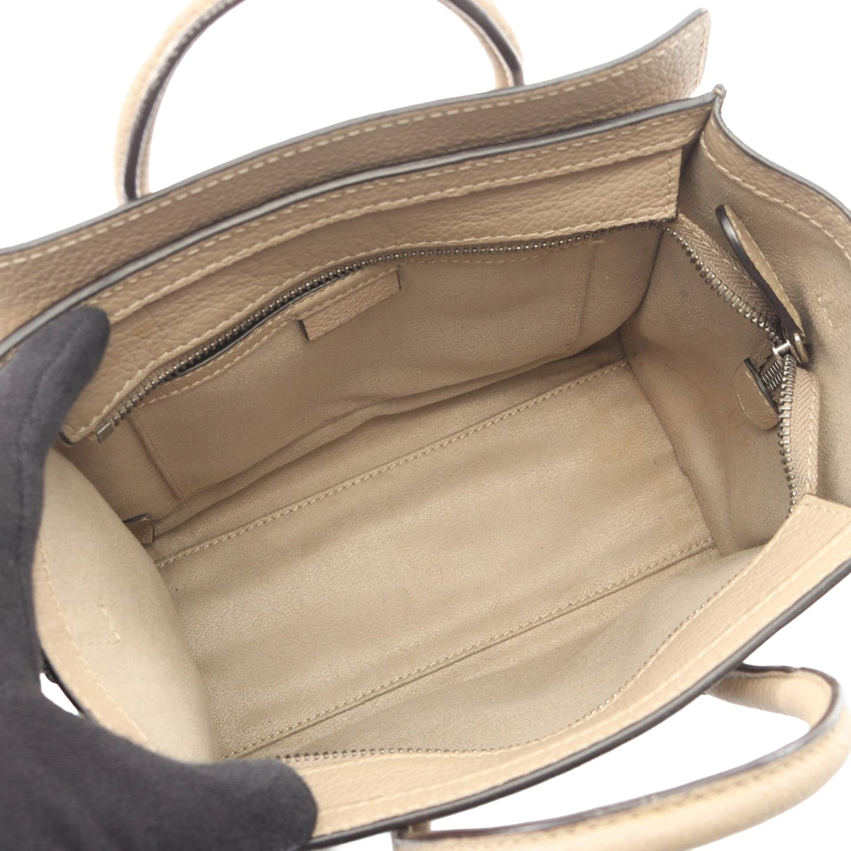 Celine Nano Leather Luggage Tote — Beige