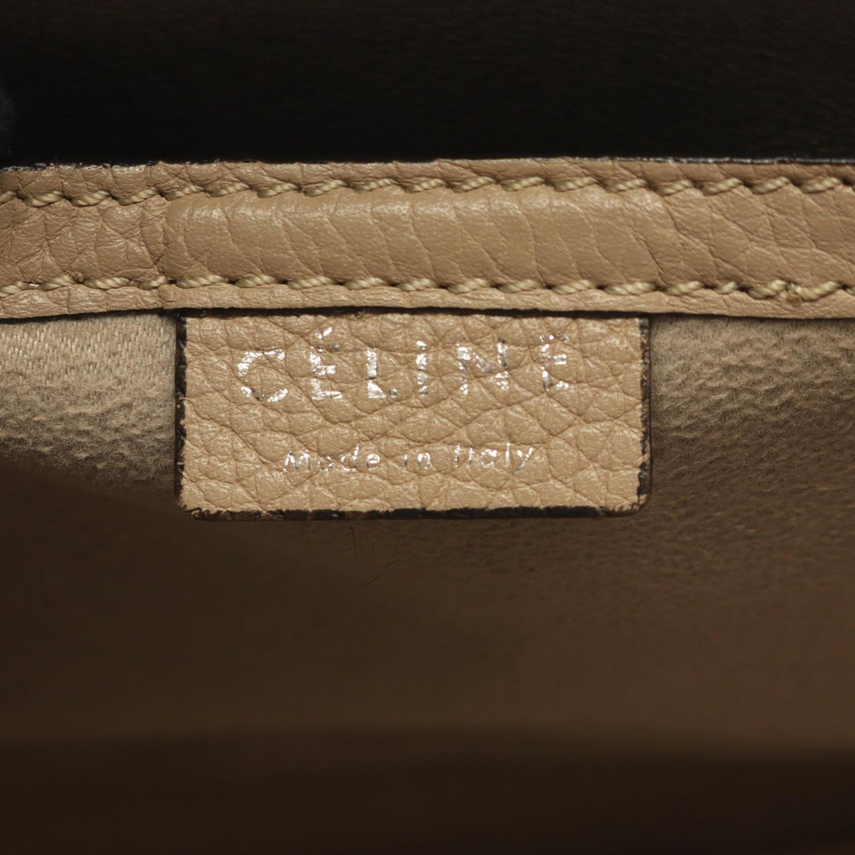 Celine Nano Leather Luggage Tote — Beige