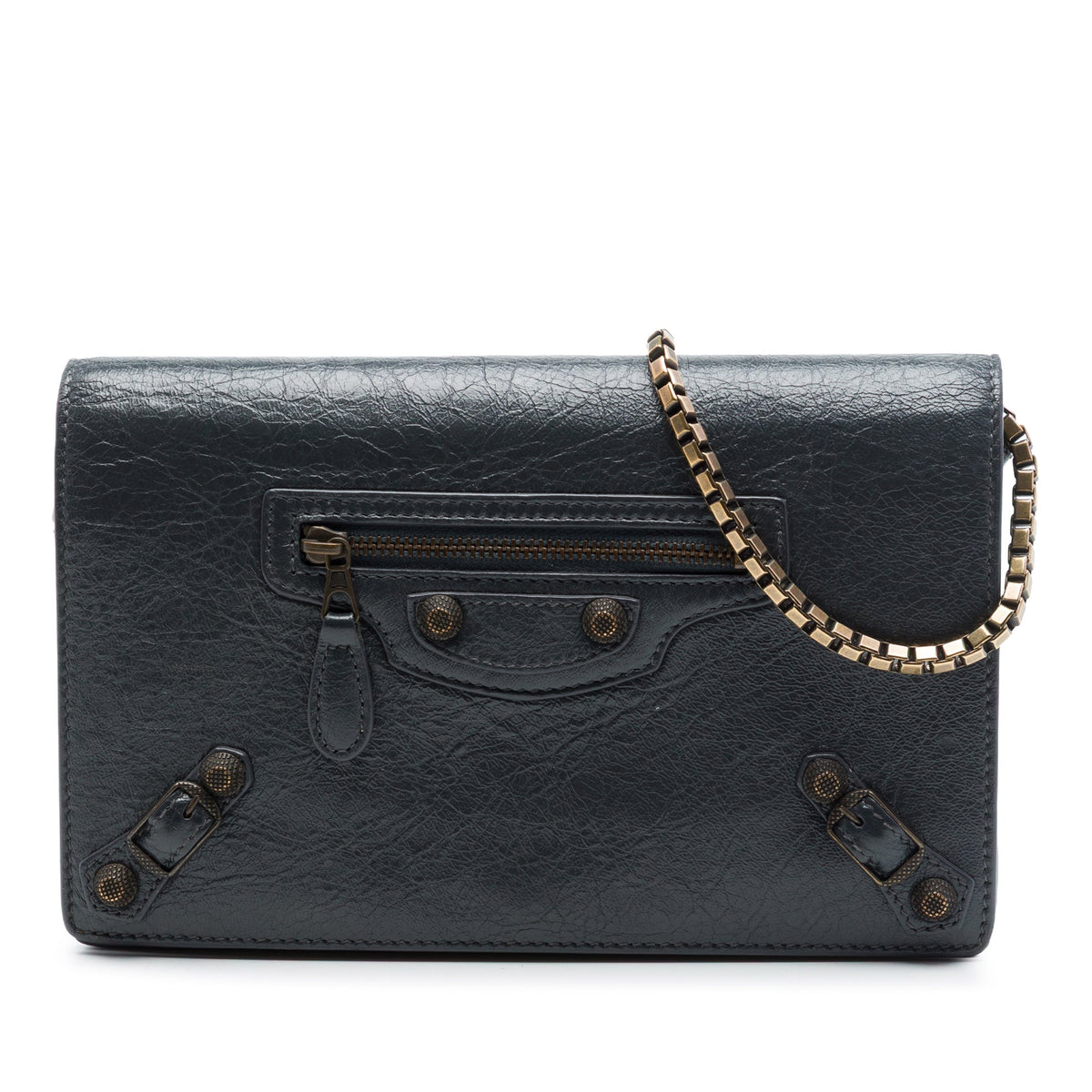 Balenciaga Lambskin Motocross Giant 12 Wallet on Chain