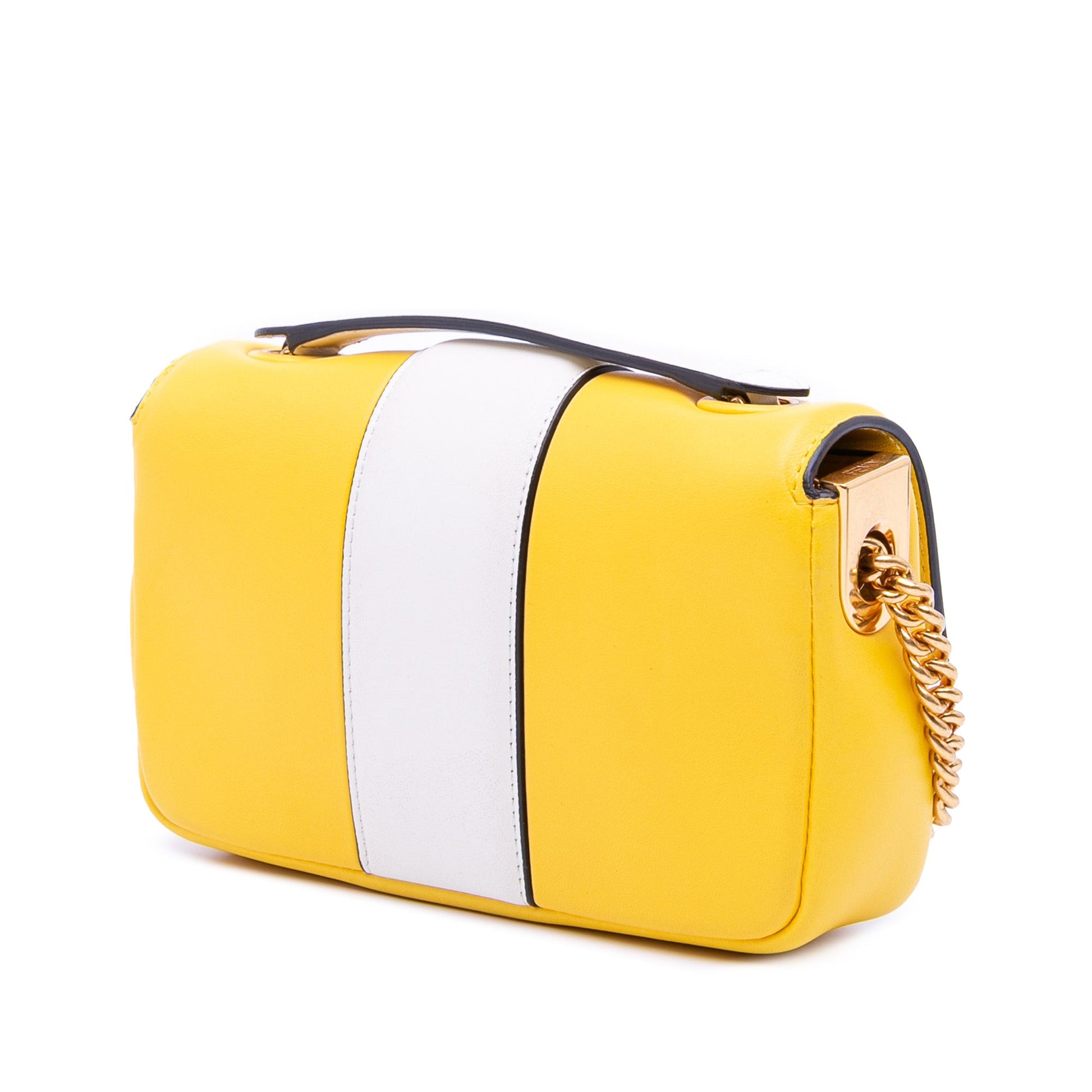 Fendi Mini Bicolor Nappa Apolo Chain Baguette Shoulder Bag
