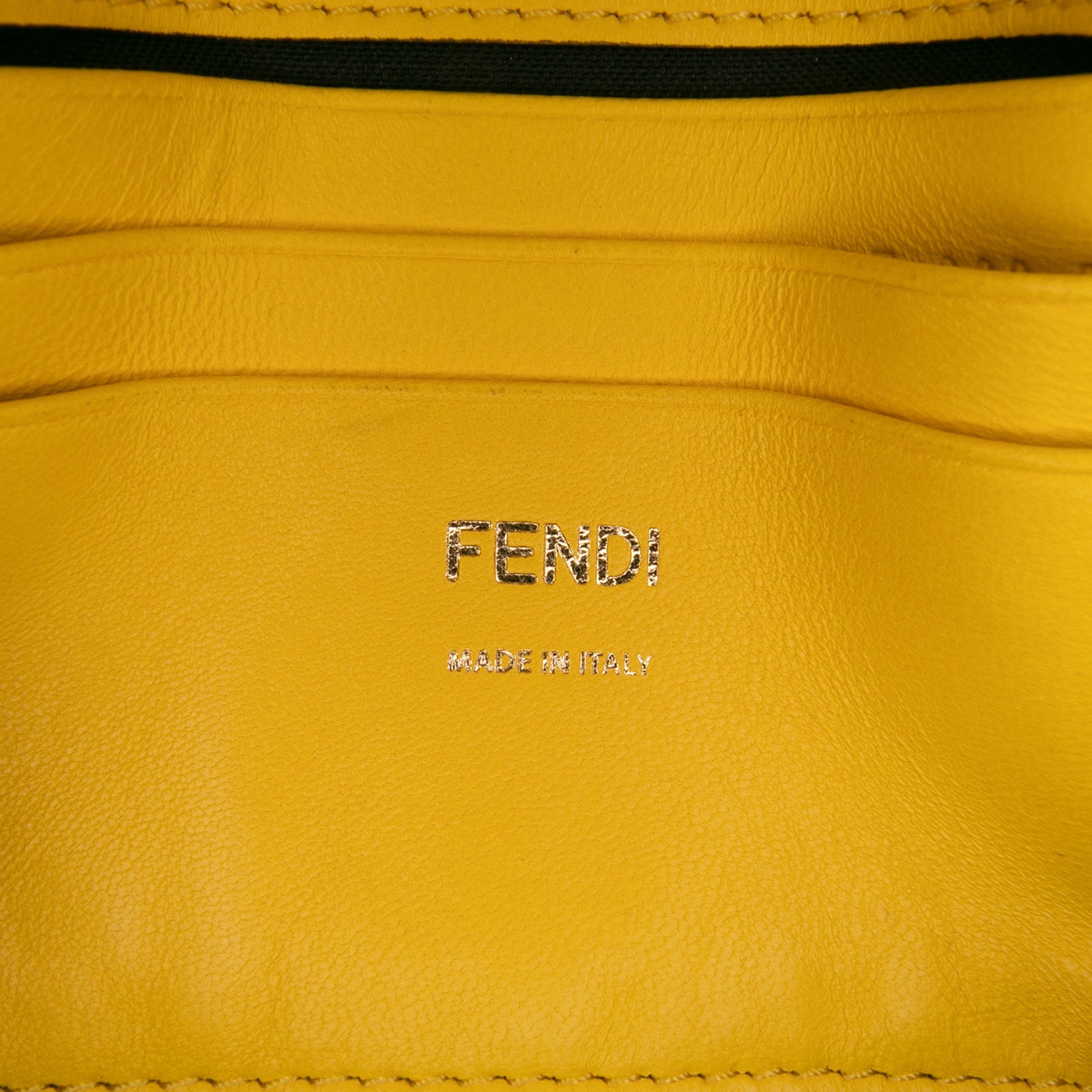 Fendi Mini Bicolor Nappa Apolo Chain Baguette Shoulder Bag