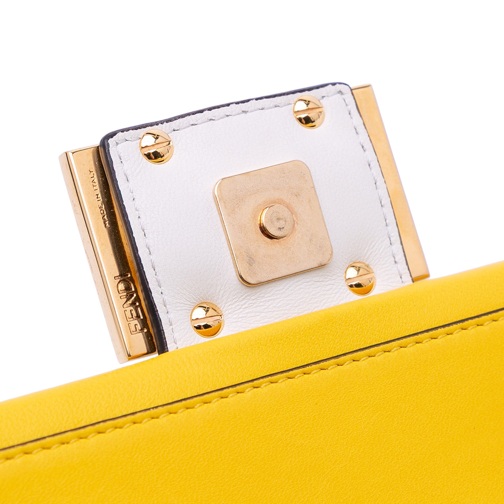 Fendi Mini Bicolor Nappa Apolo Chain Baguette Shoulder Bag