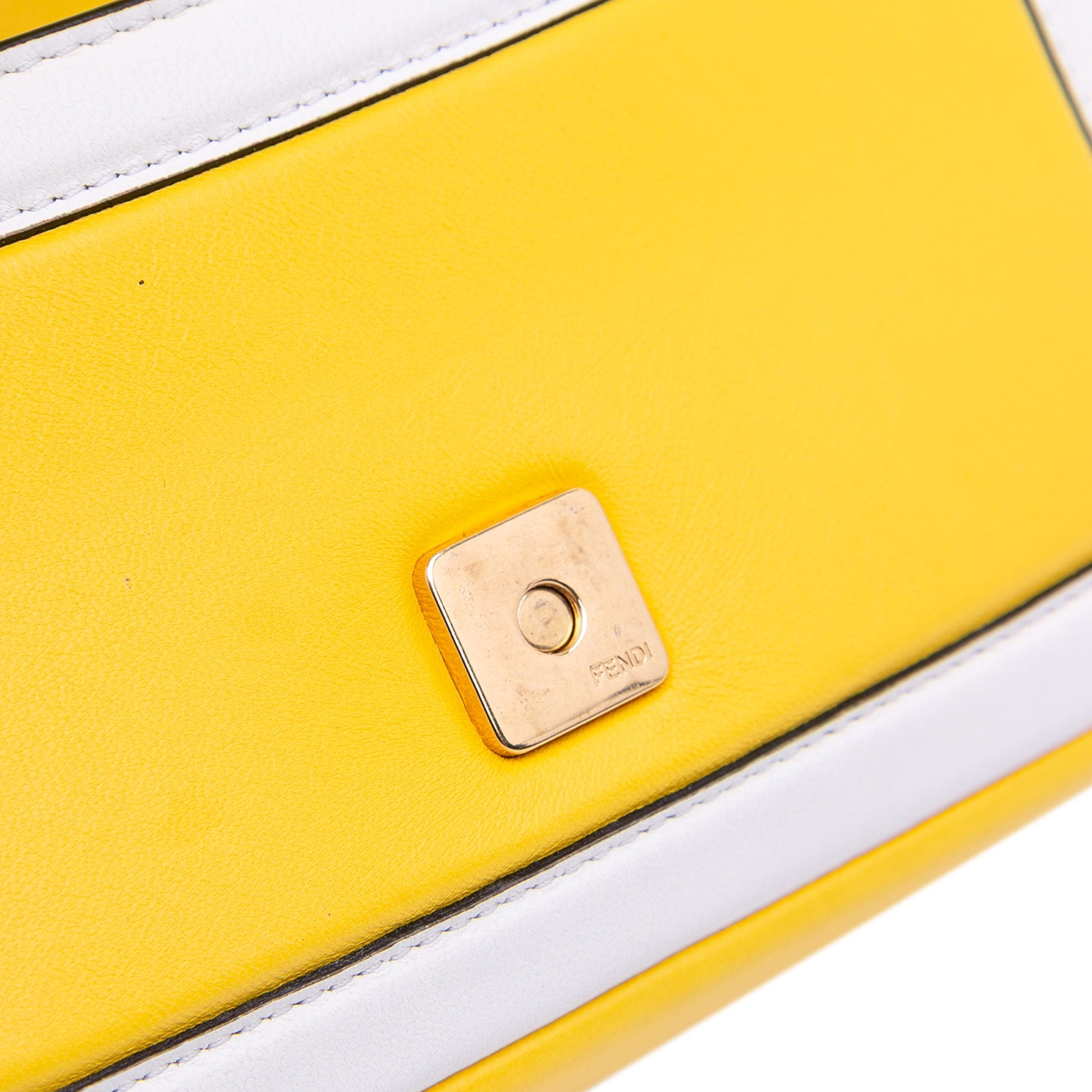 Fendi Mini Bicolor Nappa Apolo Chain Baguette Shoulder Bag