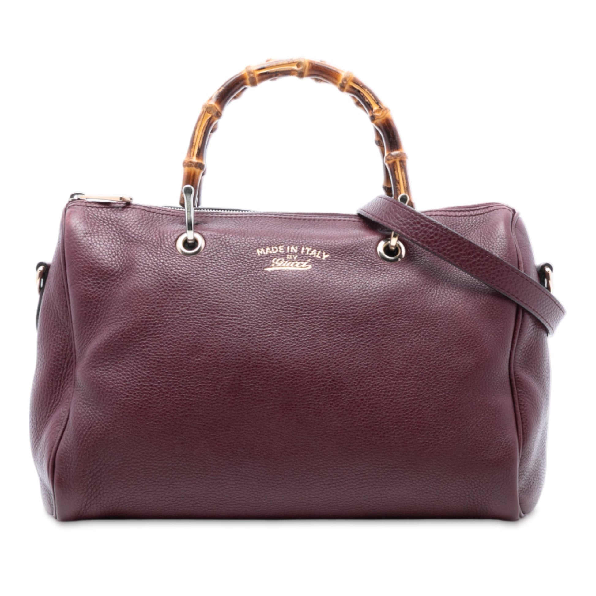 Gucci Medium Calfskin Bamboo Shopper Boston Bag