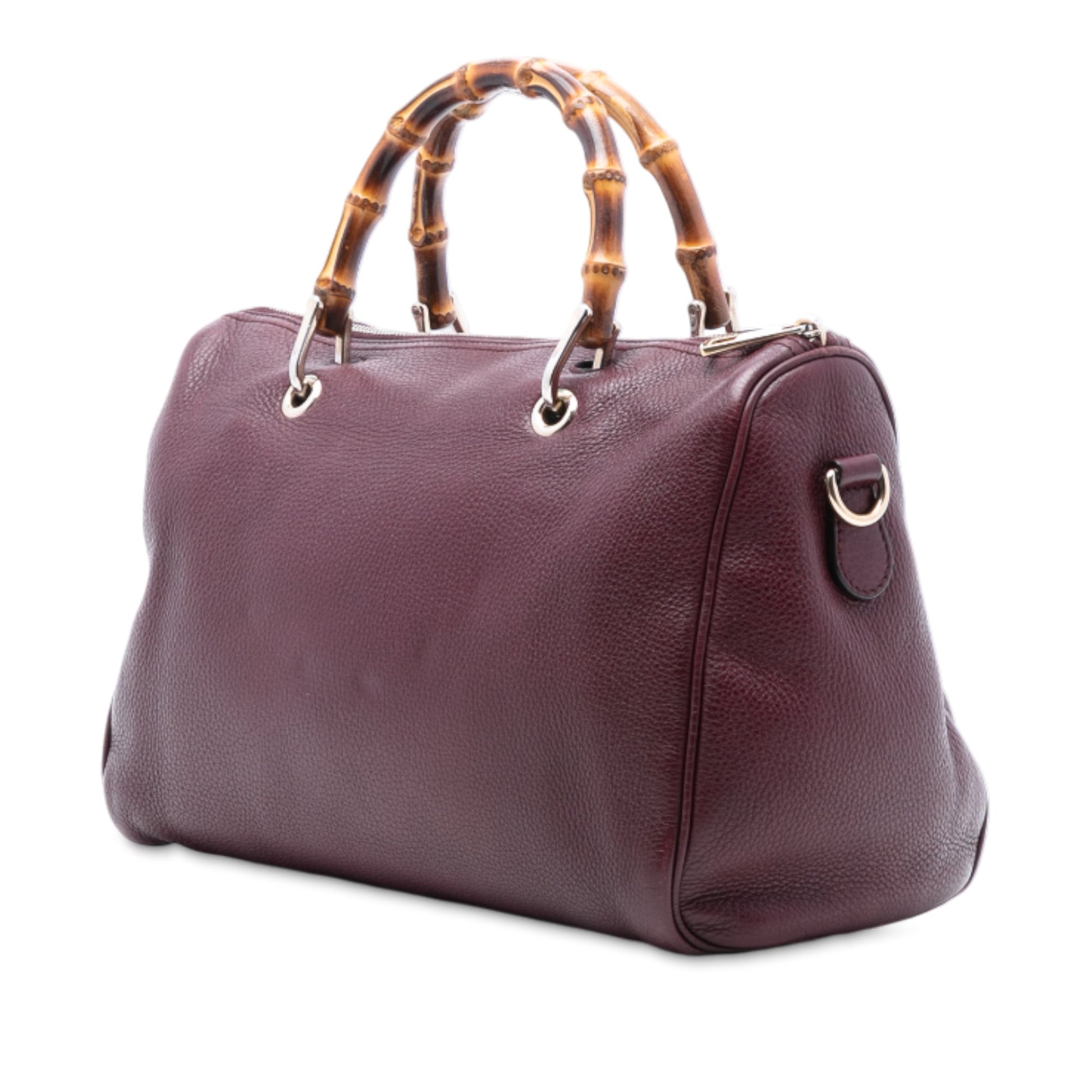 Gucci Medium Calfskin Bamboo Shopper Boston Bag