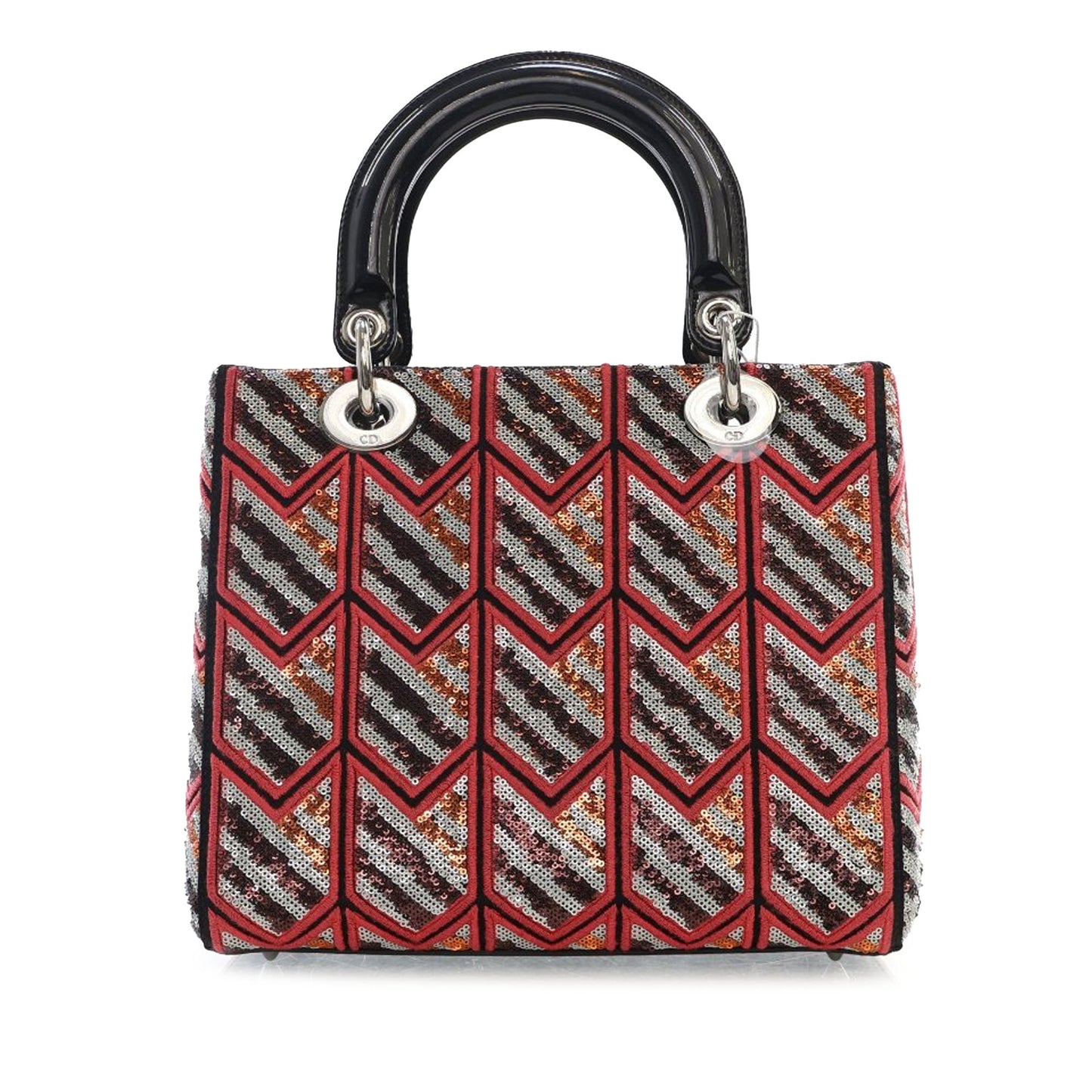 Dior Medium Patent Sequin Embroidered Lady Dior