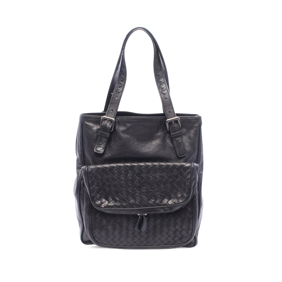 Bottega Veneta Nappa Intrecciato Tote — Black