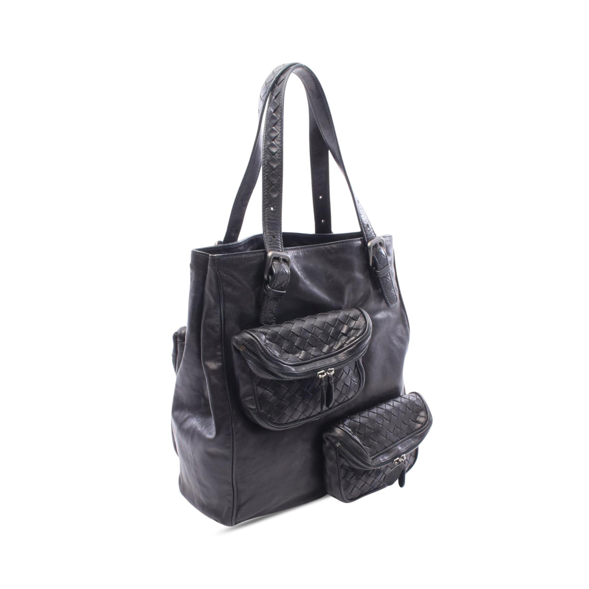 Bottega Veneta Nappa Intrecciato Tote — Black