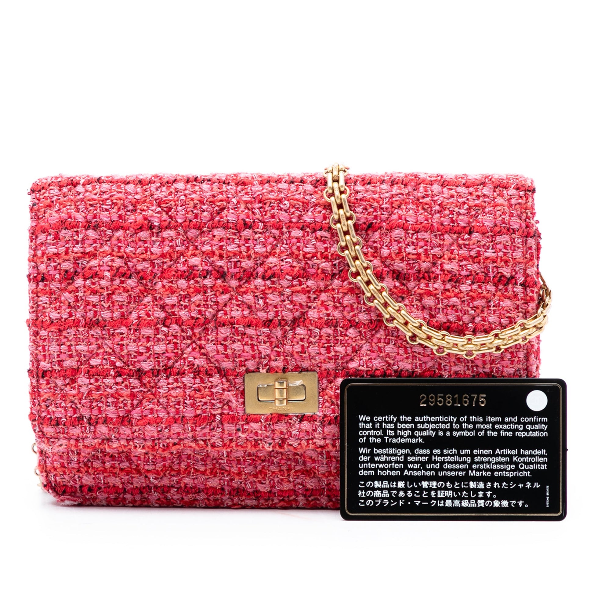 Chanel Quilted Tweed Reissue 2.55 Wallet On Chain