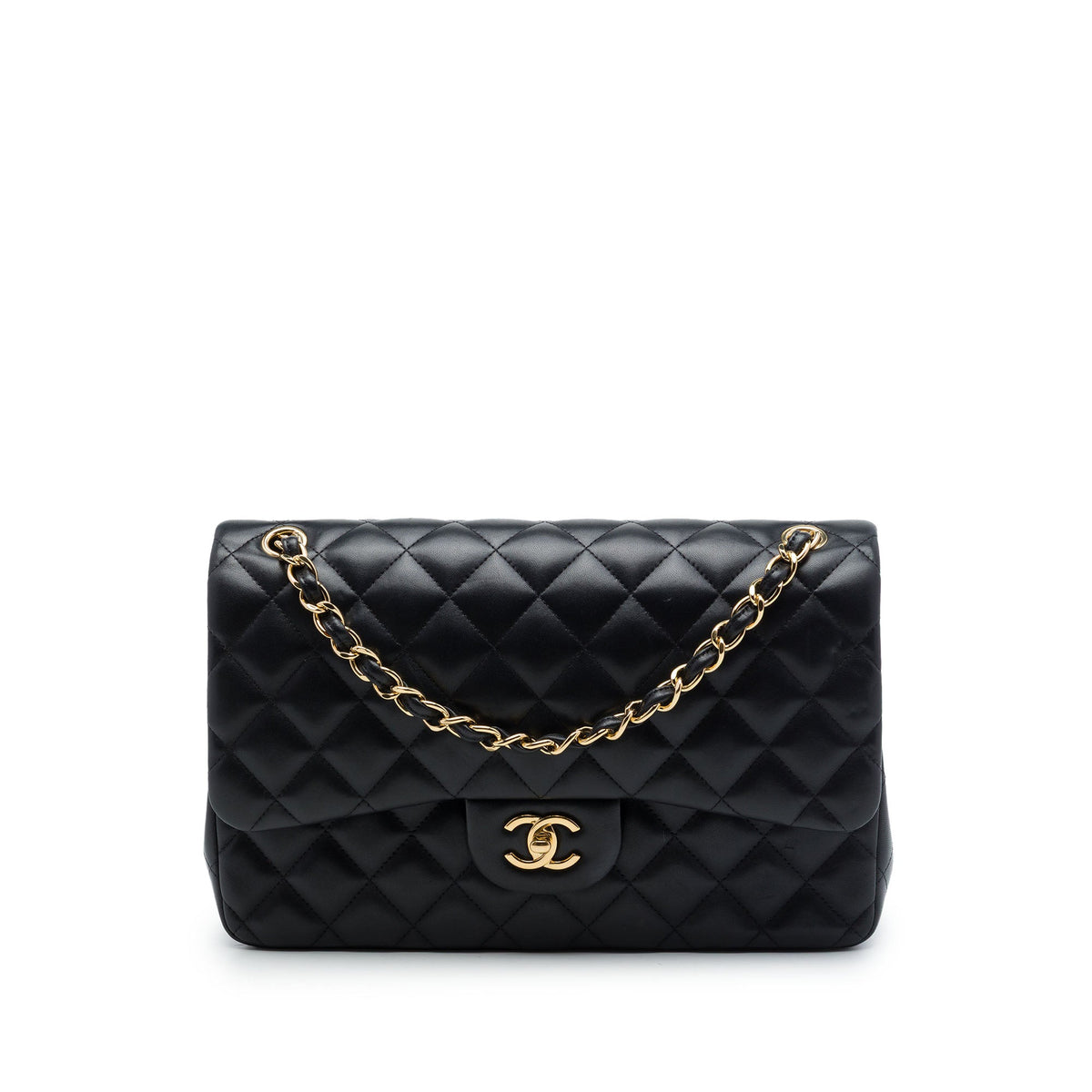 Chanel Jumbo Classic Lambskin Double Flap — Black
