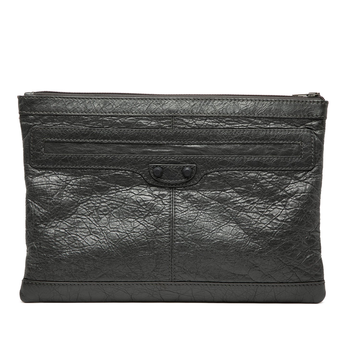 Balenciaga Lambskin Motocross Classic Clip M Clutch