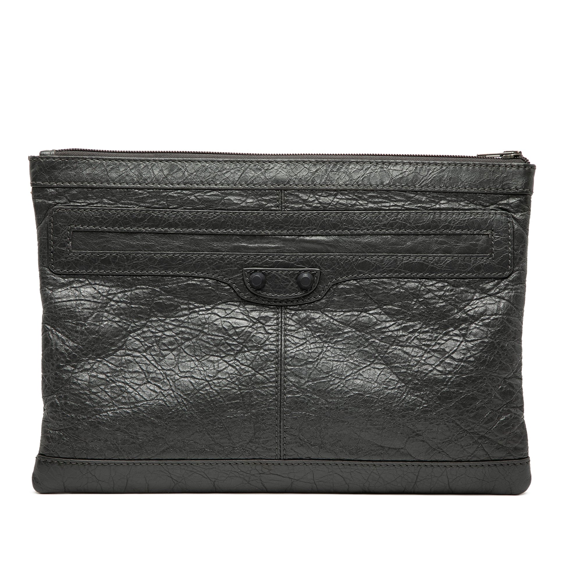 Balenciaga Lambskin Motocross Classic Clip M Clutch