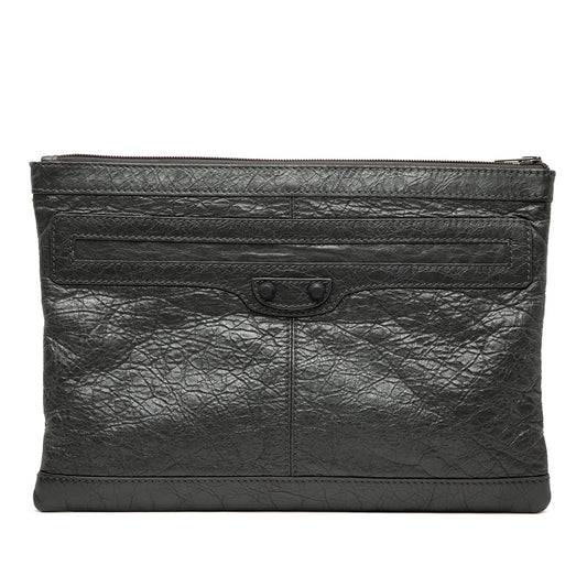 Balenciaga Lambskin Motocross Classic Clip M Clutch