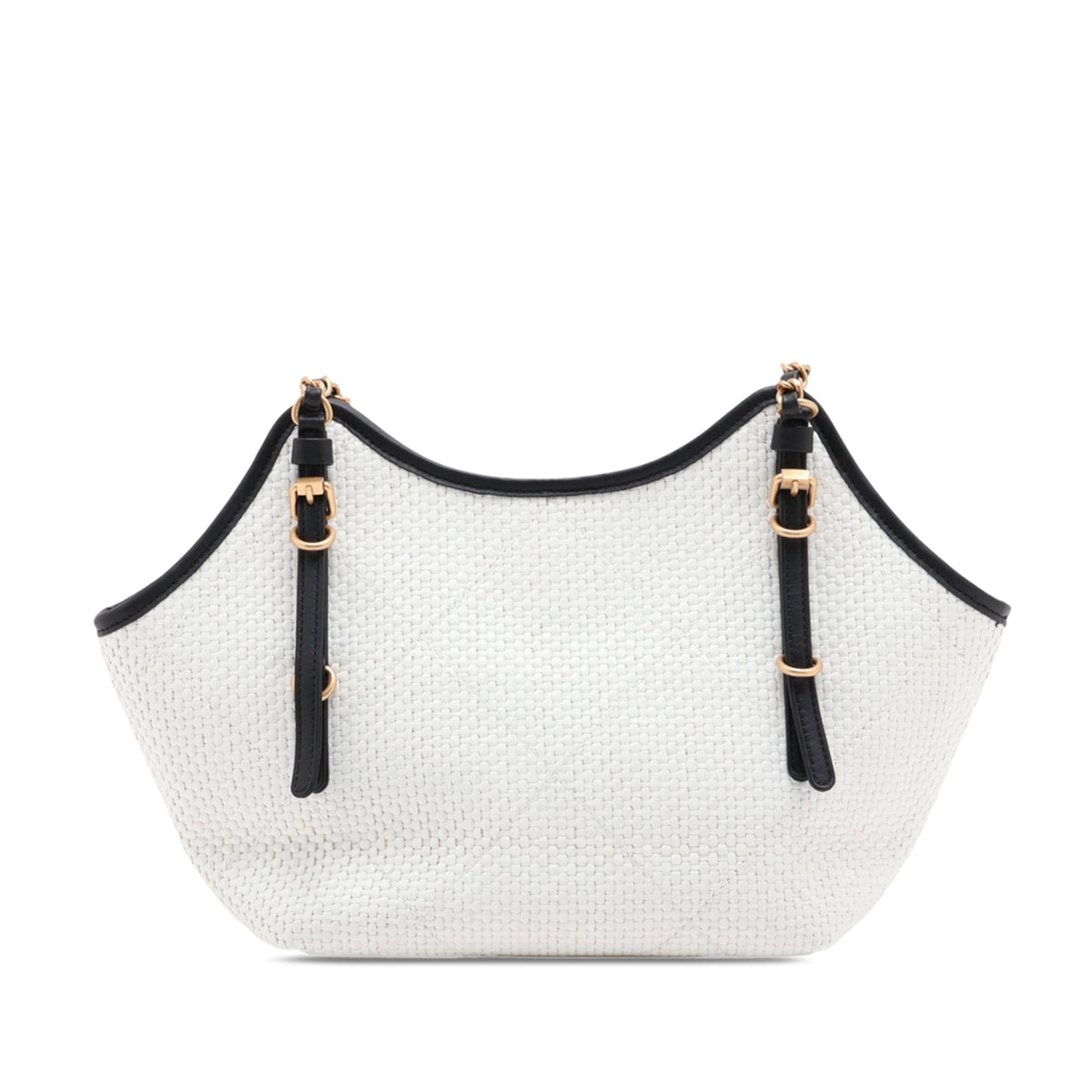 Chanel Small Raffia Shopping Bag — White