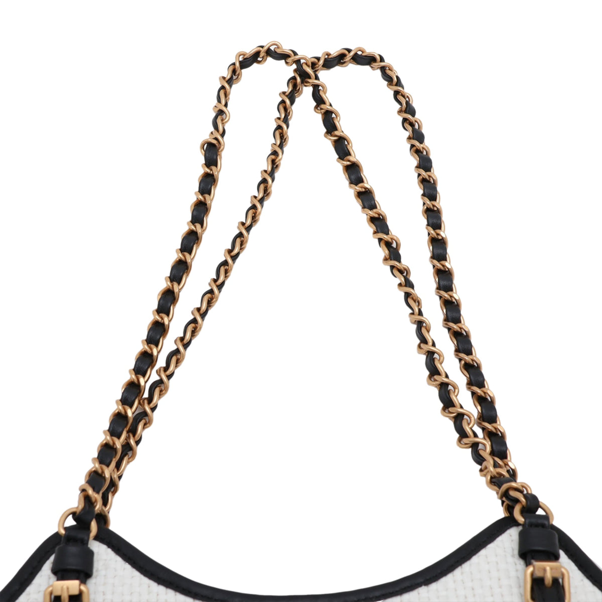Chanel Small Raffia Shopping Bag — White