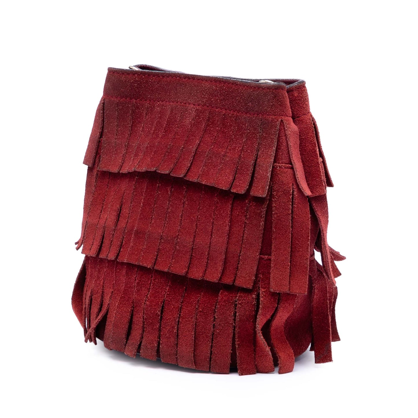 Burberry Mini Suede Fringe Bucket Bag