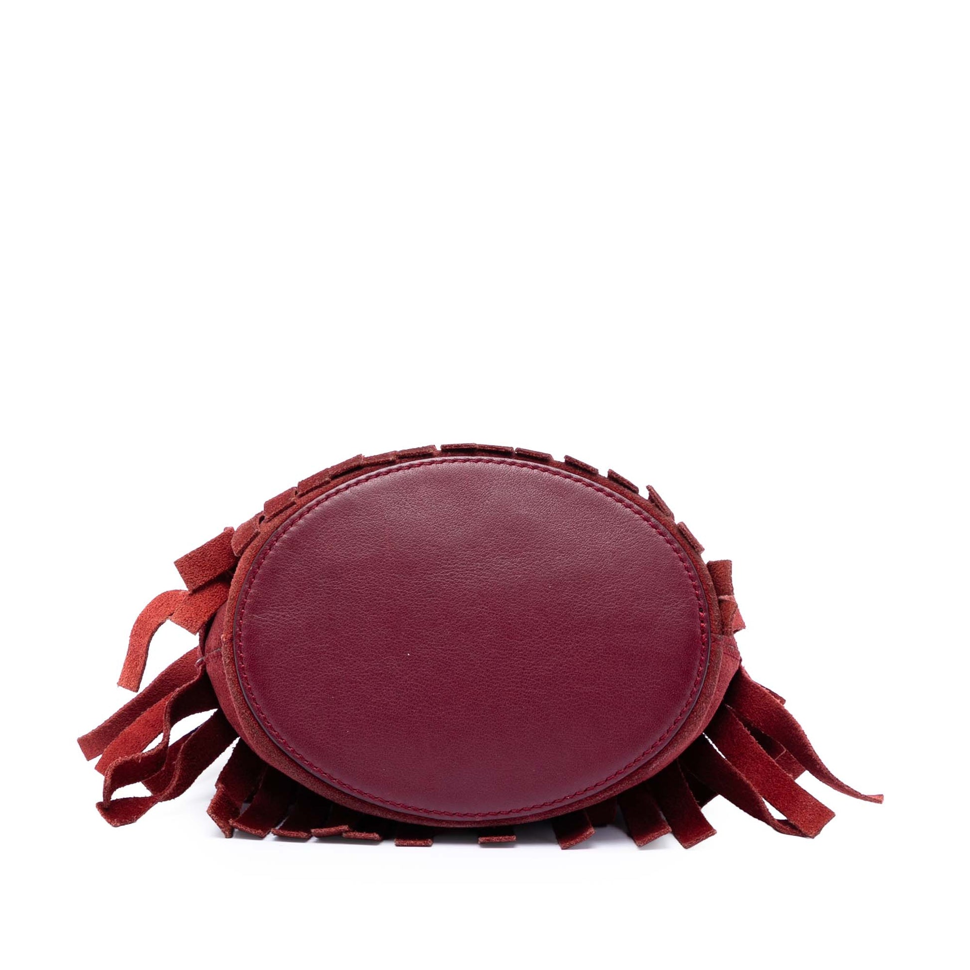 Burberry Mini Suede Fringe Bucket Bag