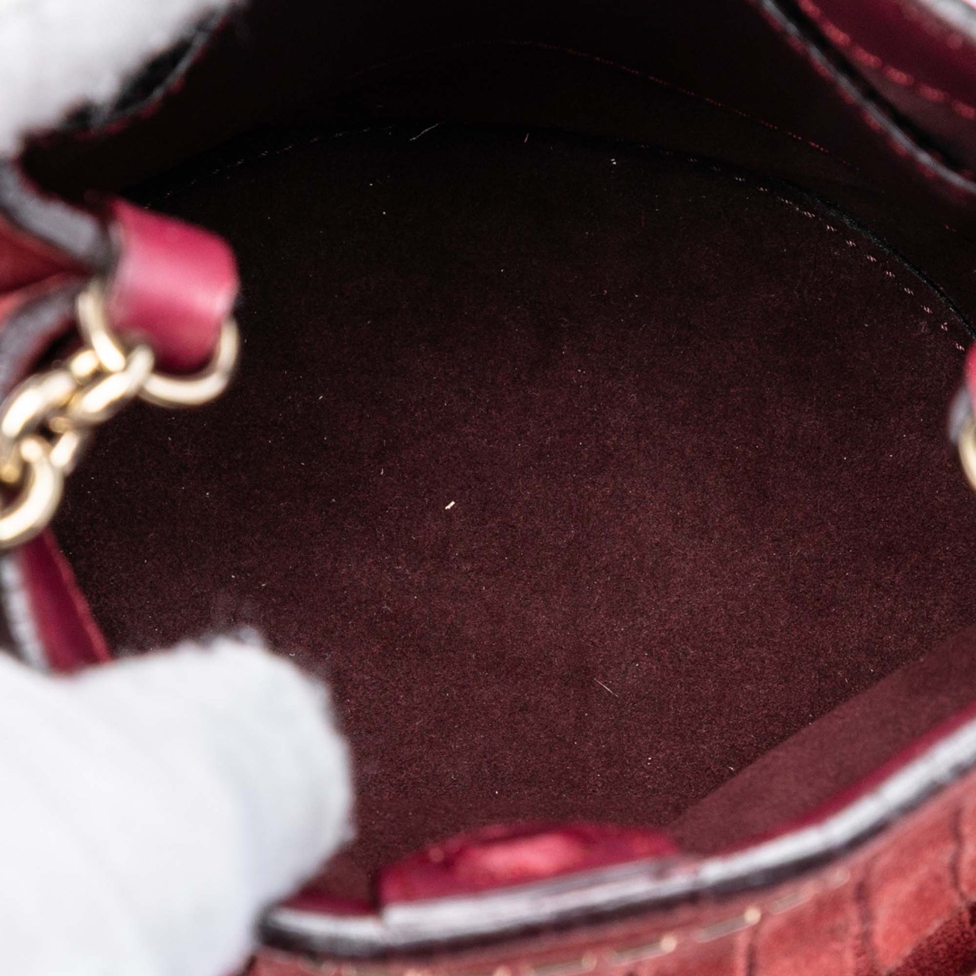 Burberry Mini Suede Fringe Bucket Bag