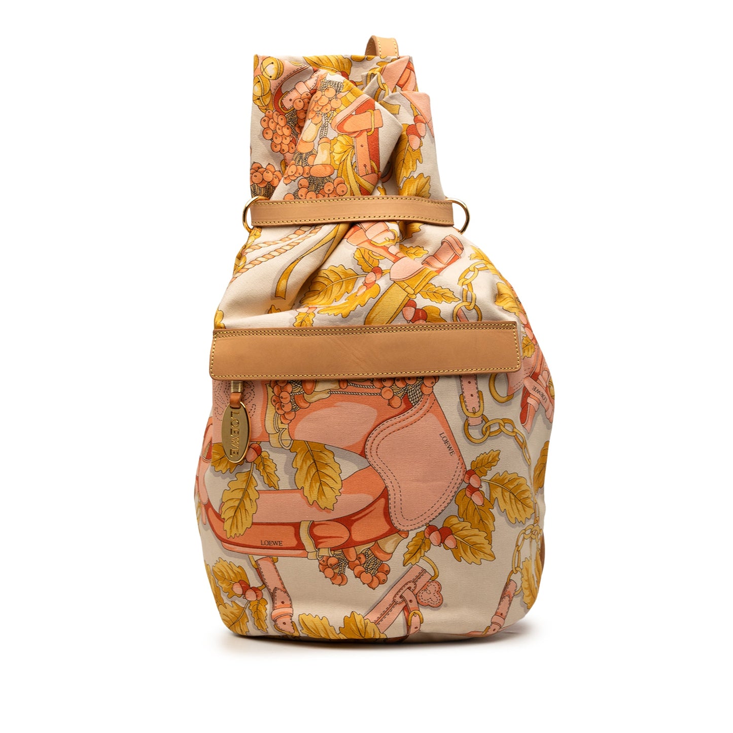 LOEWE Botanical Printed Canvas Backpack