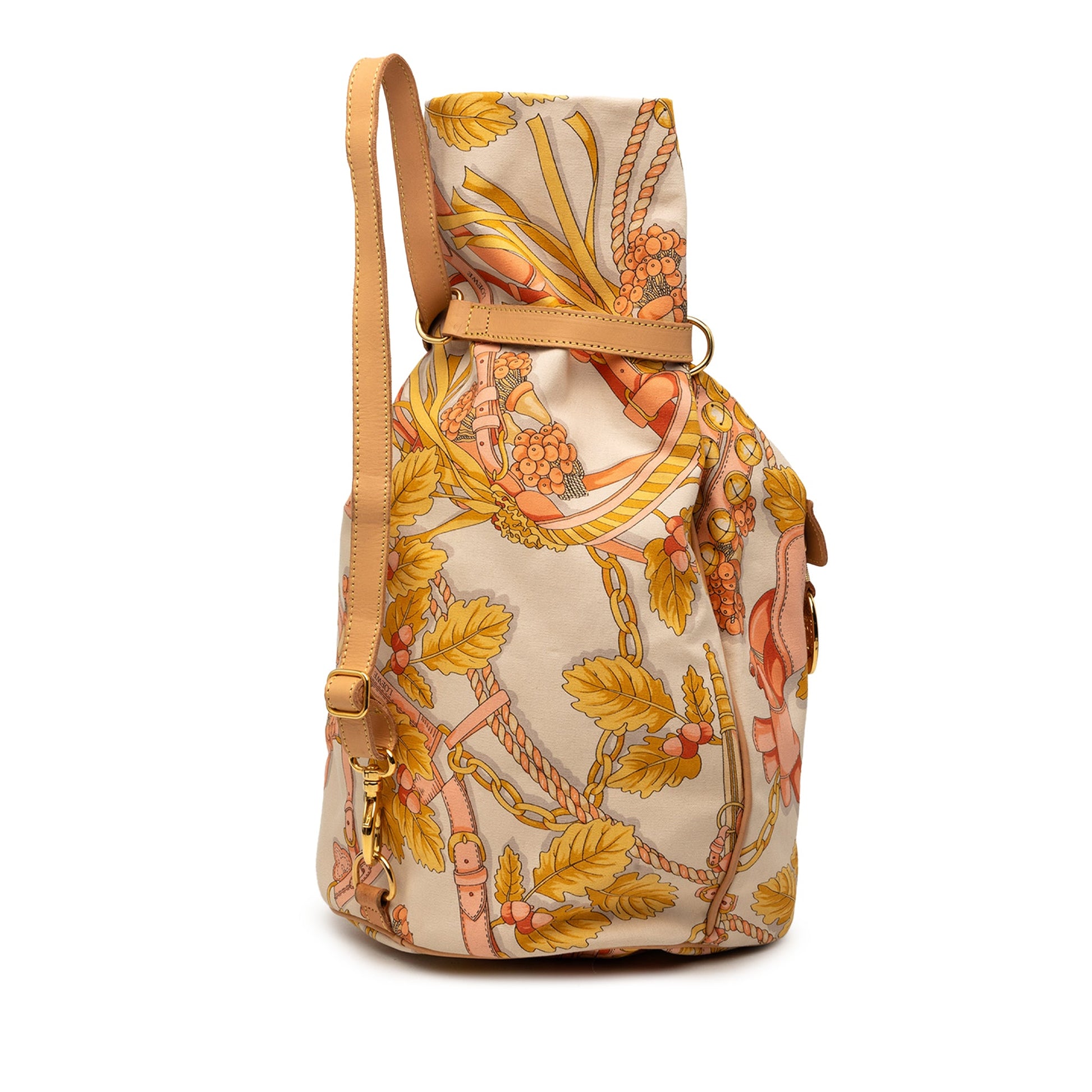 LOEWE Botanical Printed Canvas Backpack