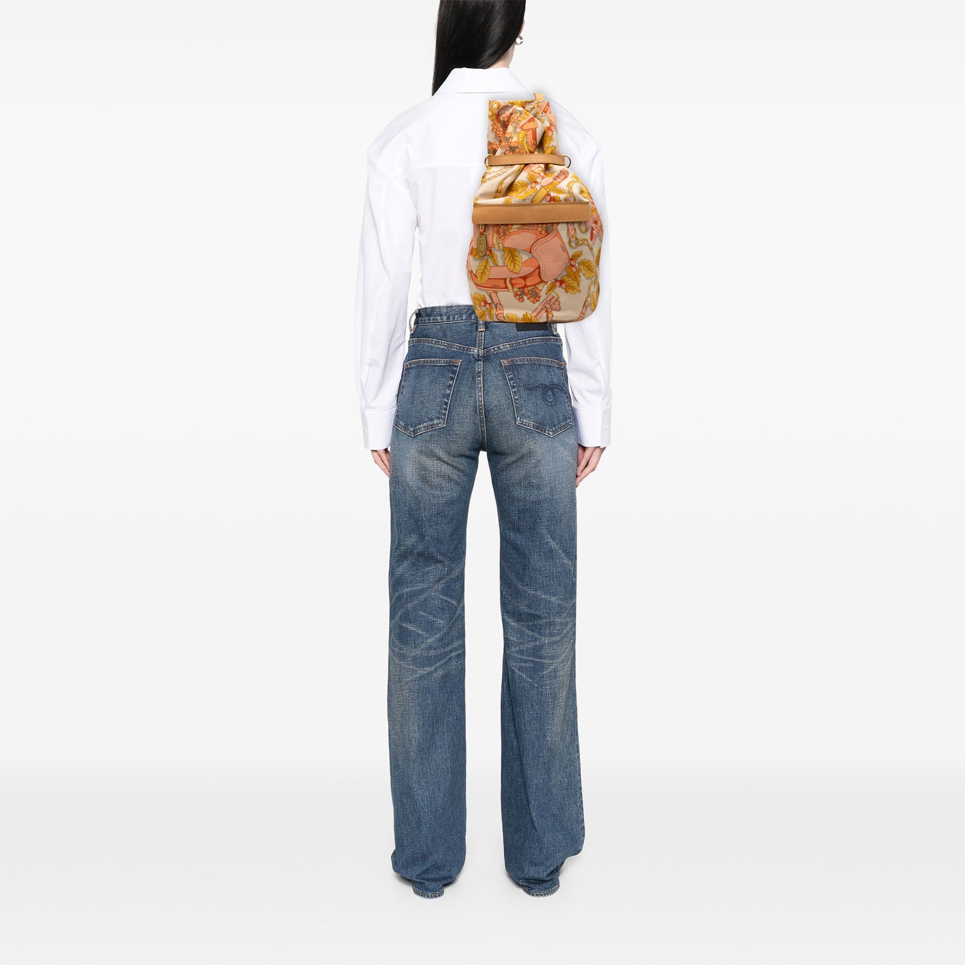 LOEWE Botanical Printed Canvas Backpack