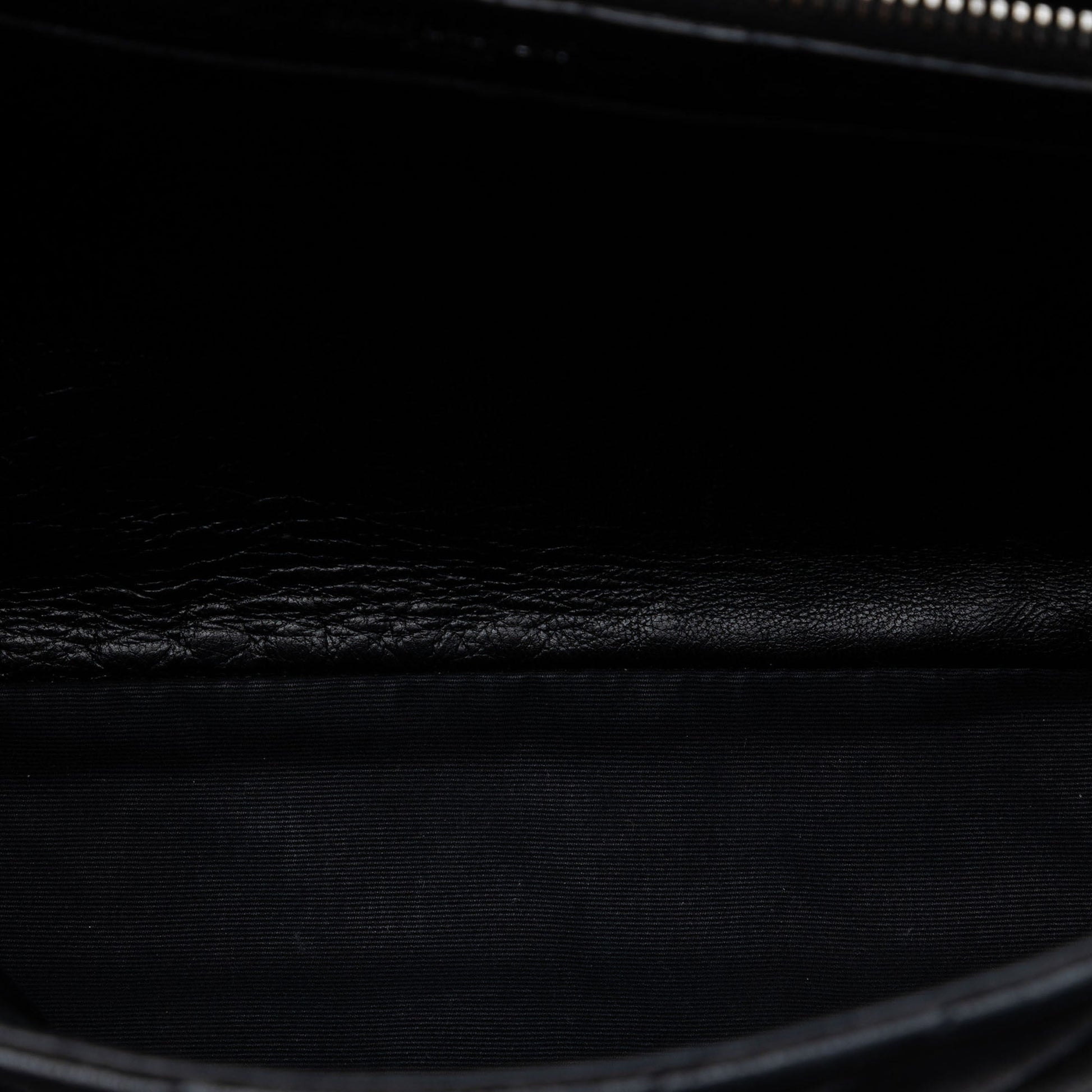 Saint Laurent Large Sheepskin Chevron Monogram Monochrome College Bag
