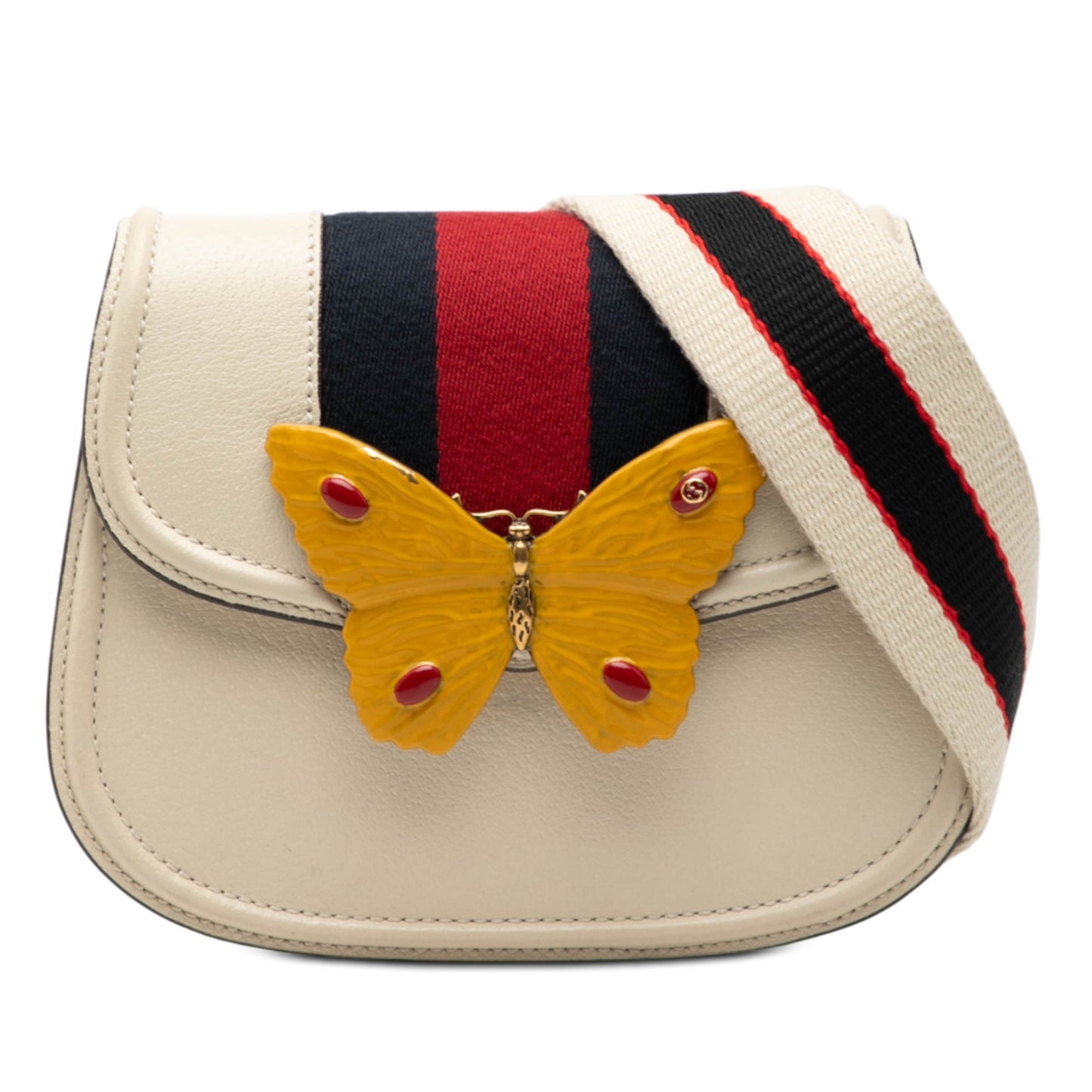 Gucci Small Calfskin Web Linea Butterfly Totem Crossbody