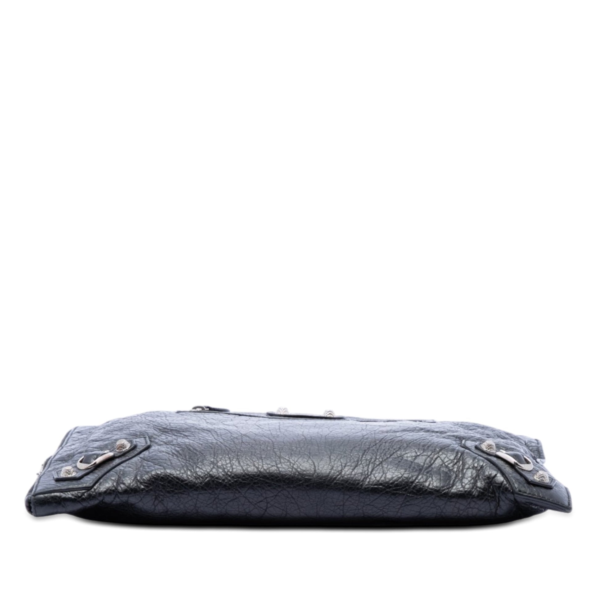 Balenciaga Lambskin Motocross Giant 12 Zip Around Flat Clutch
