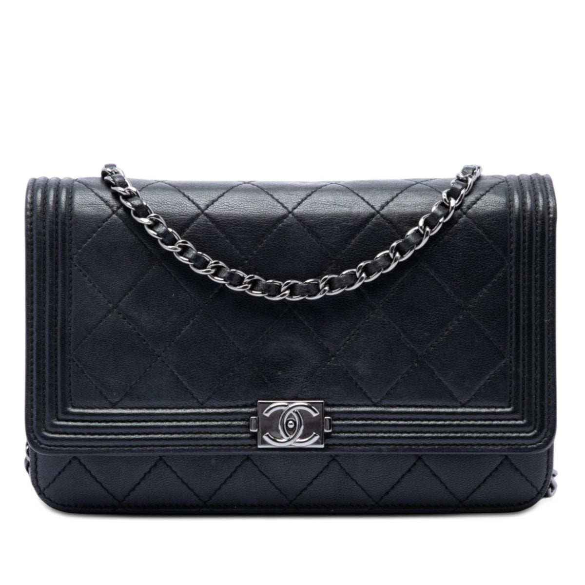 Chanel Quilted Lambskin Boy Wallet On Chain