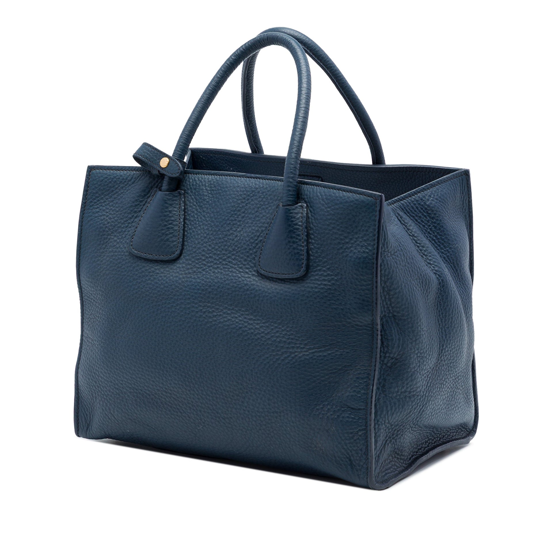 Prada Vitello Daino Front Pocket Open Convertible Tote