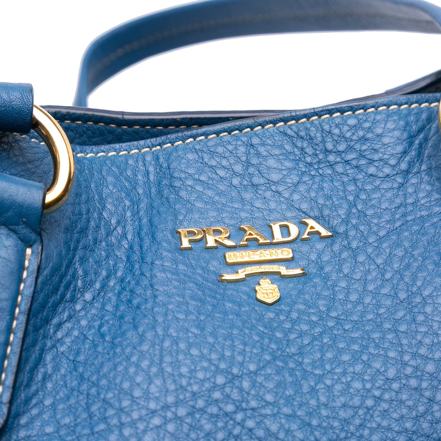 Prada Vitello Daino Side Zip Shopper Tote