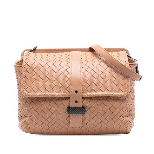 Bottega Veneta Nappa Intrecciato Double Sided Flap Shoulder Bag