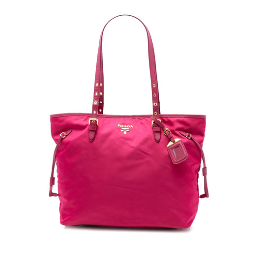 Prada Saffiano Trimmed Tessuto Tote