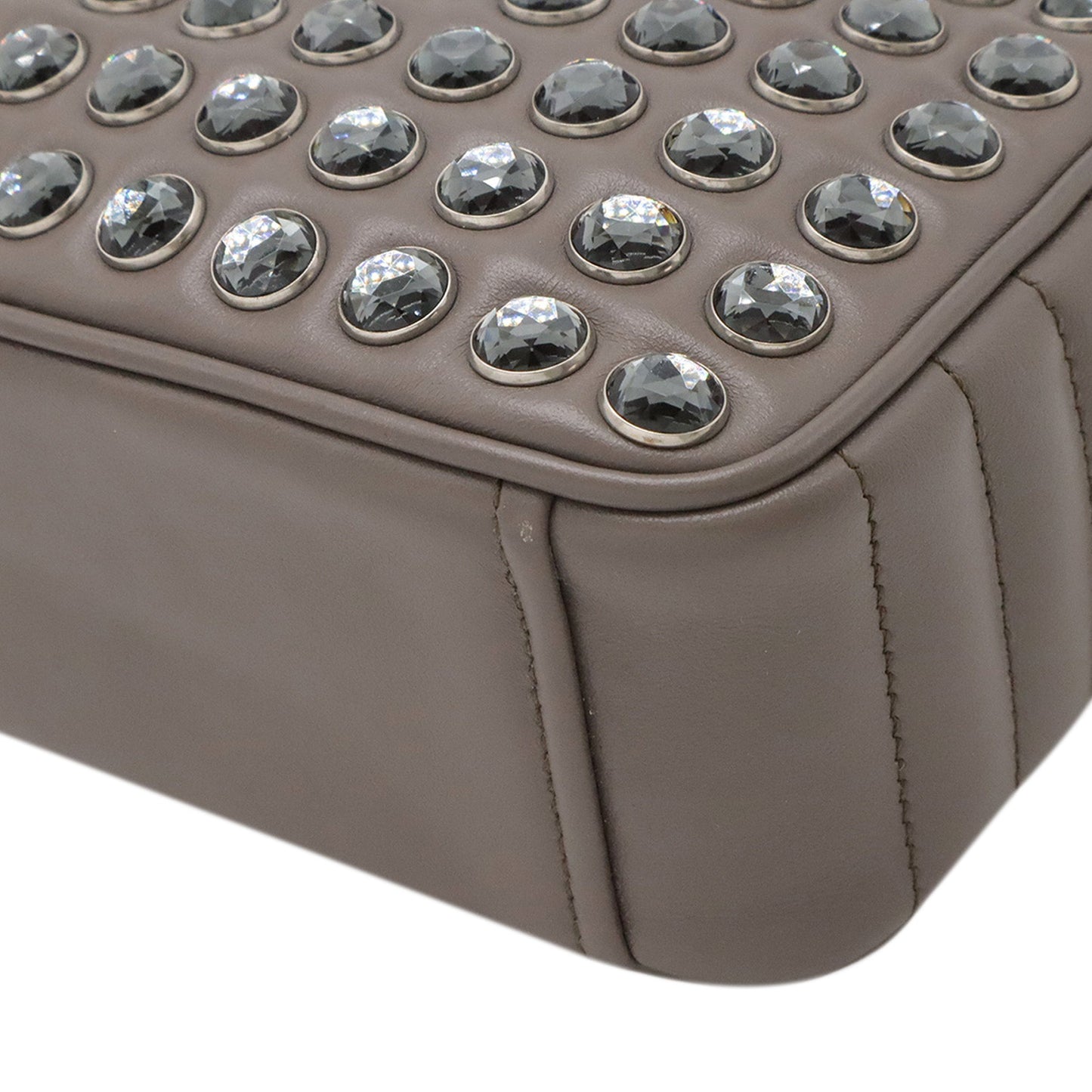 Prada Soft Calfskin Studded Diagramme Camera Bag