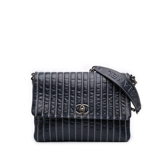 Chanel Large Vertical Quilted Lambskin Stitched Single Flap