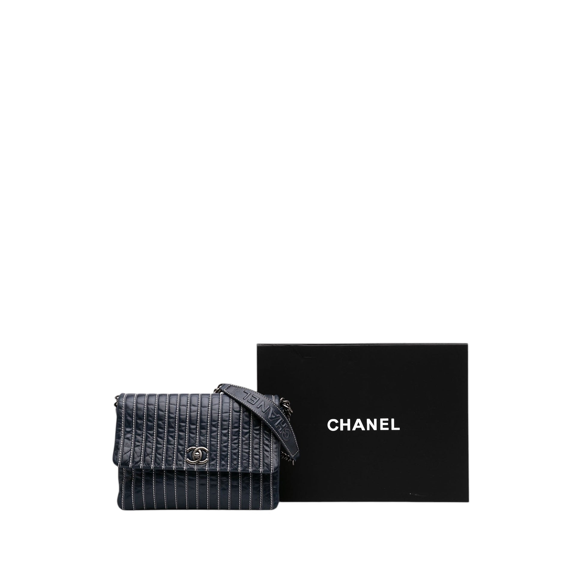 Chanel Large Vertical Quilted Lambskin Stitched Single Flap