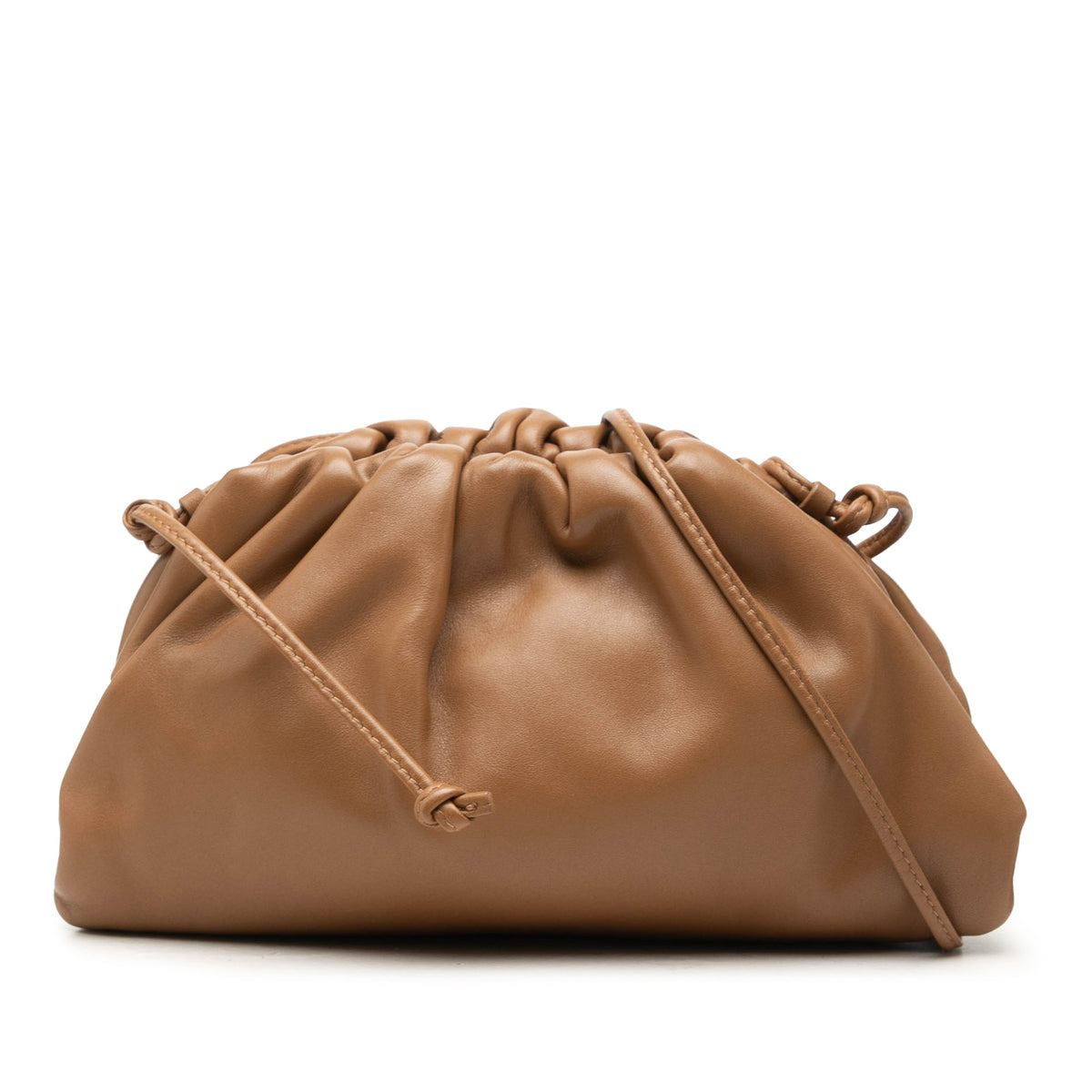Bottega Veneta Lambskin The Mini Pouch Crossbody — Brown