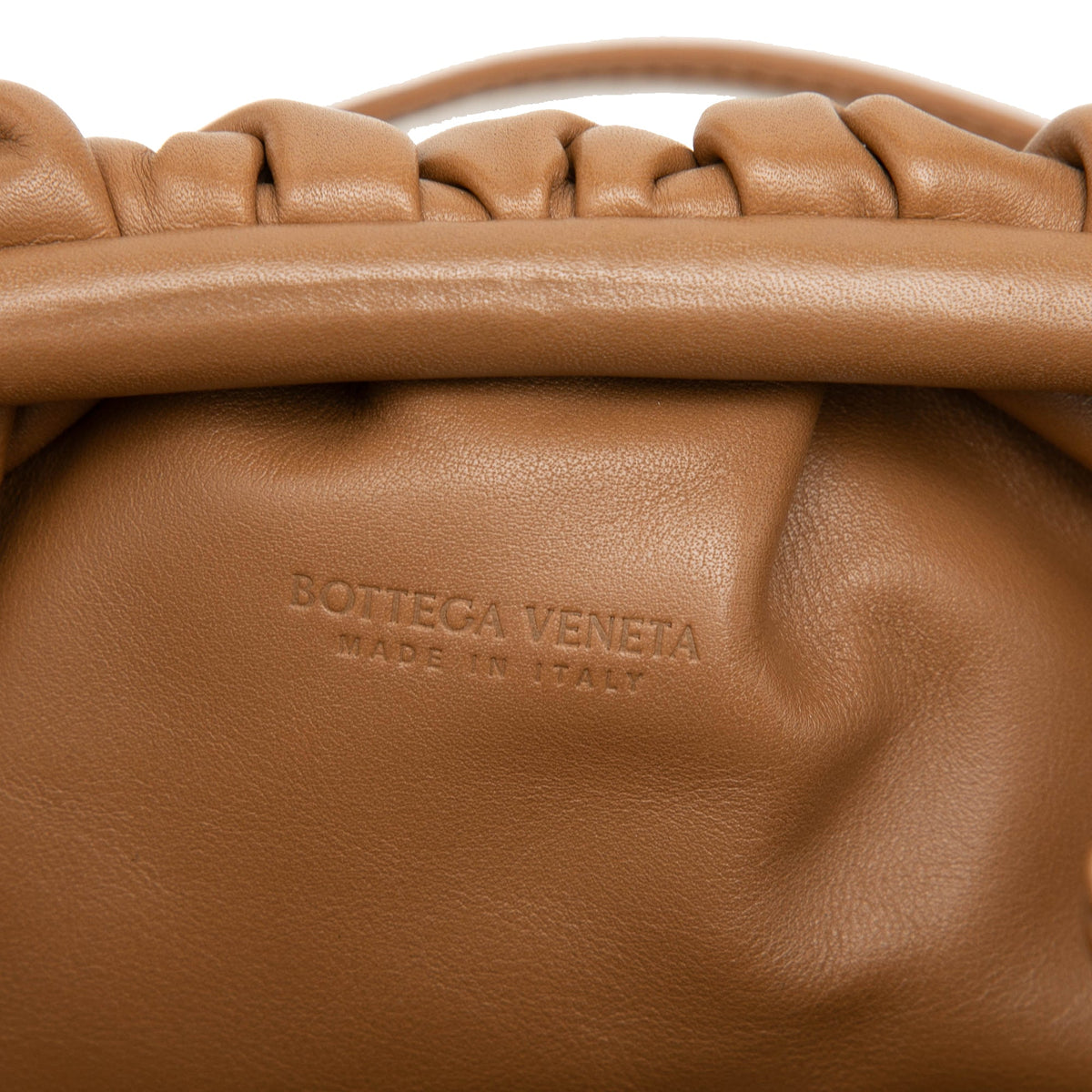 Bottega Veneta Lambskin The Mini Pouch Crossbody — Brown