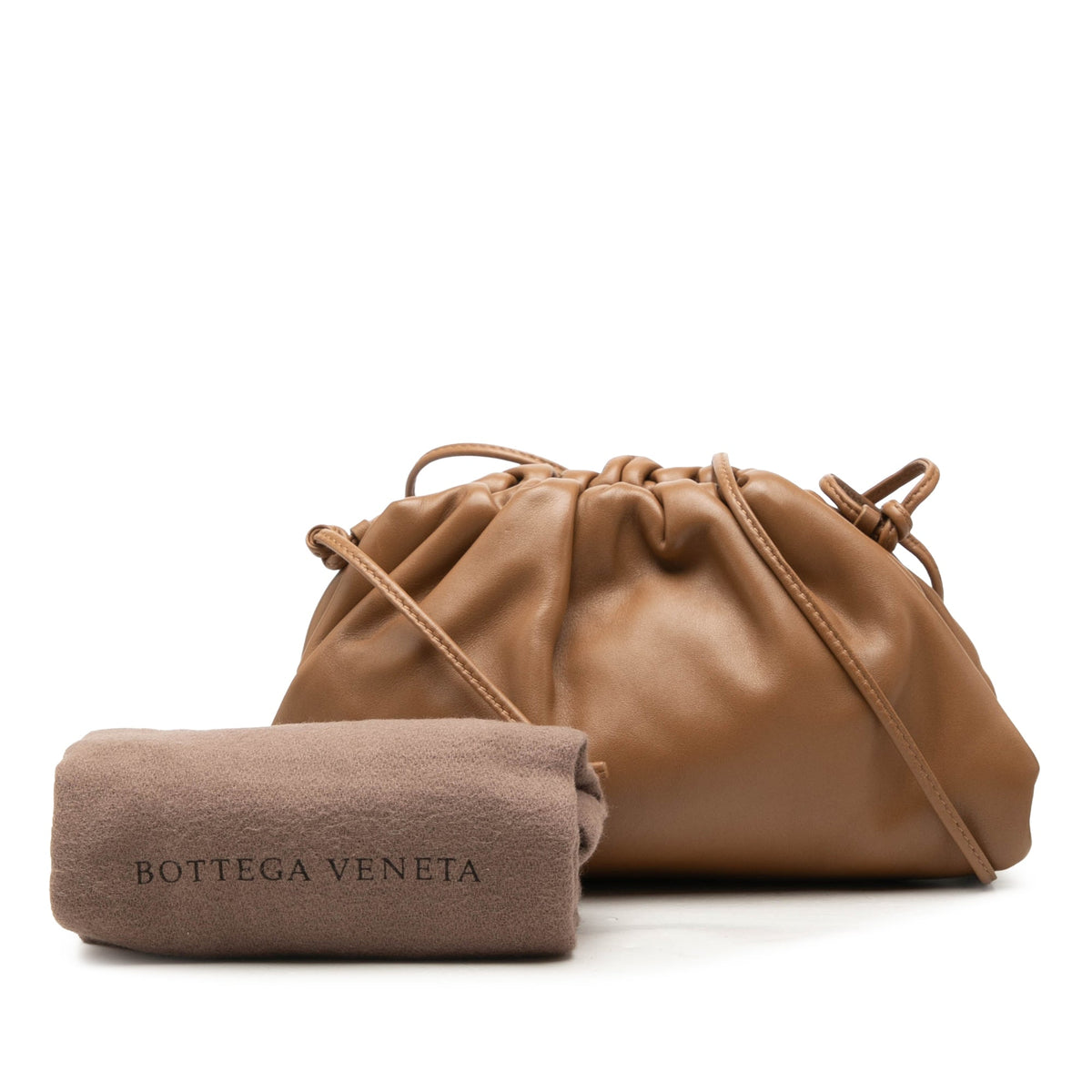 Bottega Veneta Lambskin The Mini Pouch Crossbody — Brown