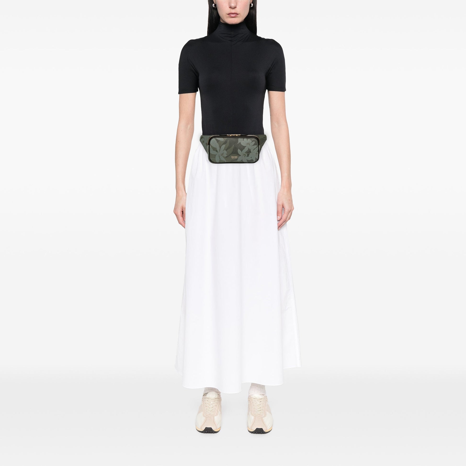 Tom Ford Leather Floral Print Belt Bag