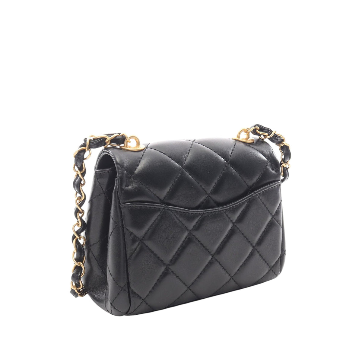 Chanel Mini Quilted Lambskin Puffy Flap — Black