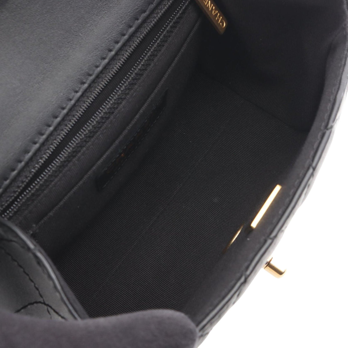 Chanel Mini Quilted Lambskin Puffy Flap — Black