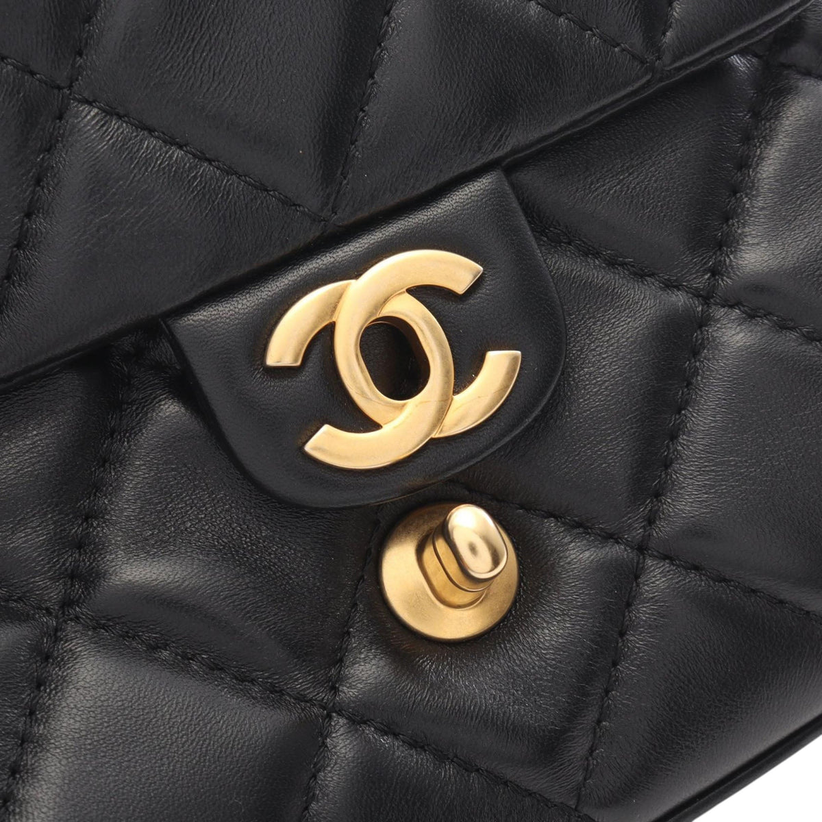 Chanel Mini Quilted Lambskin Puffy Flap — Black