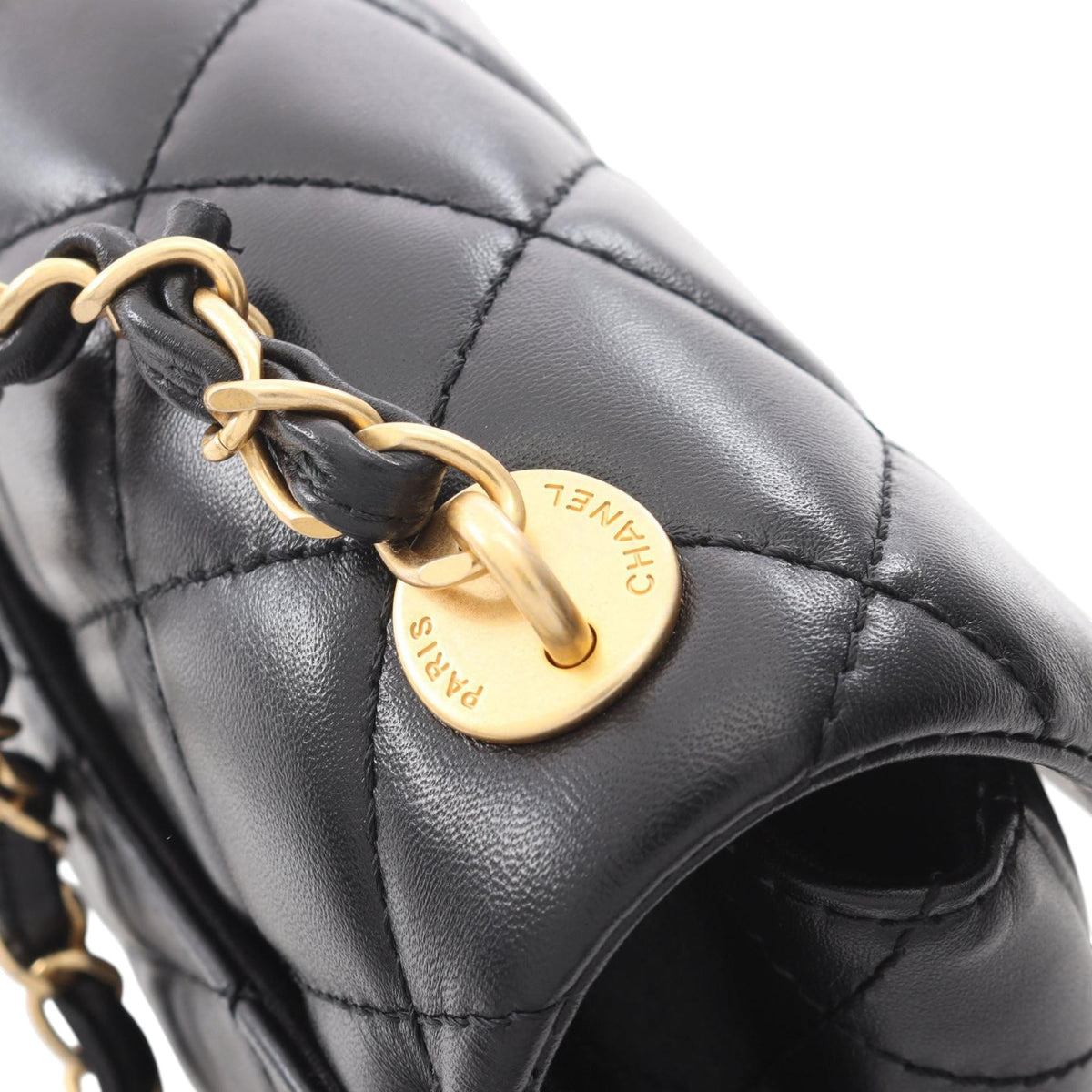 Chanel Mini Quilted Lambskin Puffy Flap — Black
