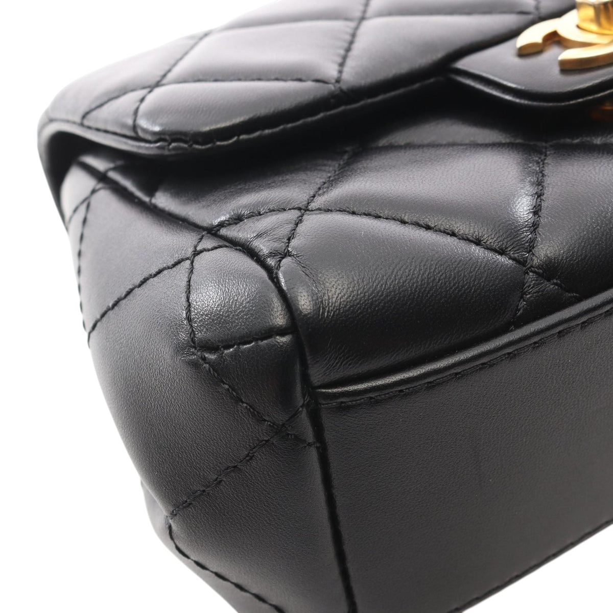 Chanel Mini Quilted Lambskin Puffy Flap — Black