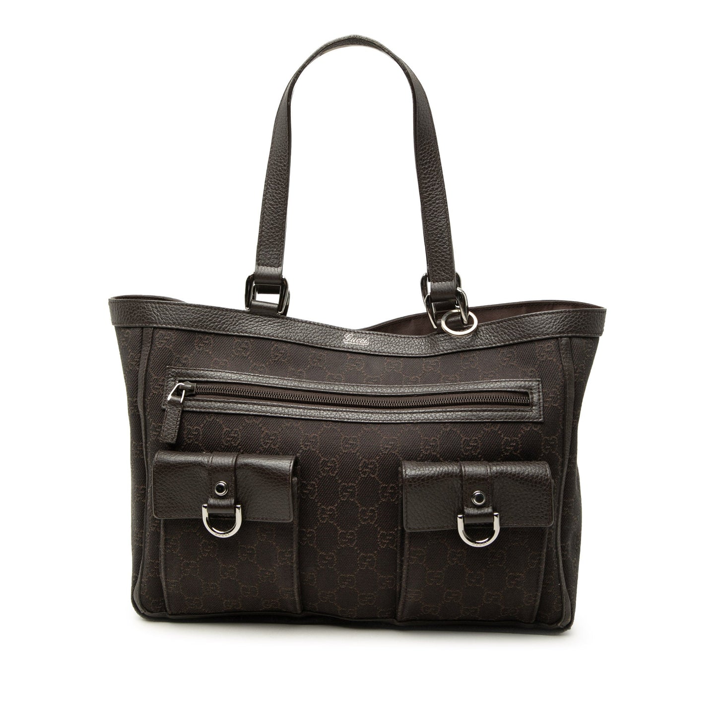 Gucci GG Denim Abbey D Ring Pocket Tote